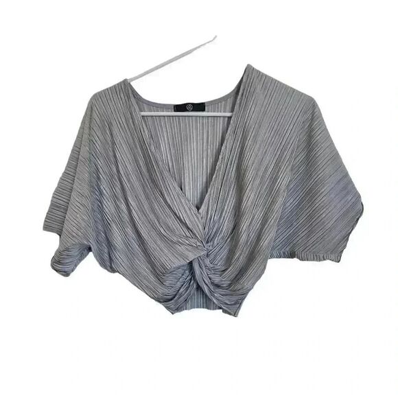 Missguided Women's Silver Poly/Spandex Top - Picture 3 of 7